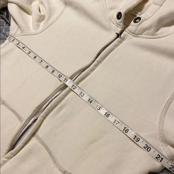 Abercrombie & Fitch Y2K Muscle Off white Full Zip up Hoodie Size Medium - Picture 12 of 13